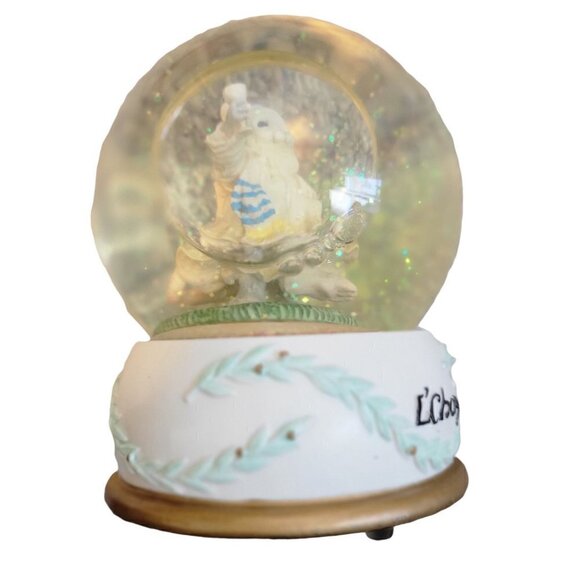 SAN FRANCISCO MUSIC BOX CO SNOW GLOBE RABBI MOUSE L'CHAYIM MUSICAL JEWISH - Picture 9 of 15